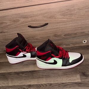 Jordan Men’s Mid-Top Sneakers - Black/Red/White